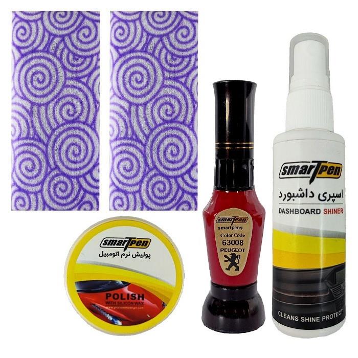 قلم خشگیر بدنه خودرو قرمز متالیک اسمارت پن مدل63008 مجموعه 5عددی